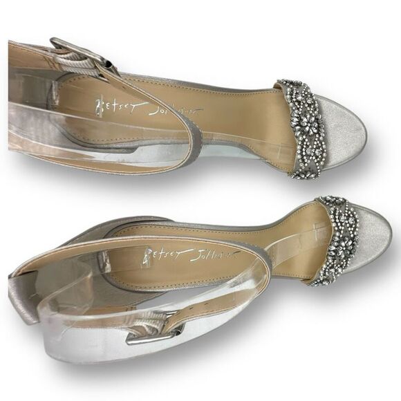 Betsey Johnson Womens Gina Embellished Rhinestone Sandals Silver Size 10M - Picture 7 of 11